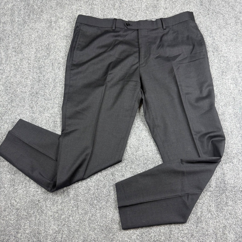 Brooks Brothers Dress Pants Mens 38x30 Gray Reda 1865 Italian Wool Flat Front